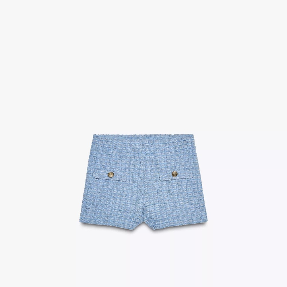 Zara Light Blue High Waist Women Shorts